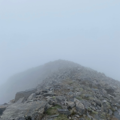 foggy hike